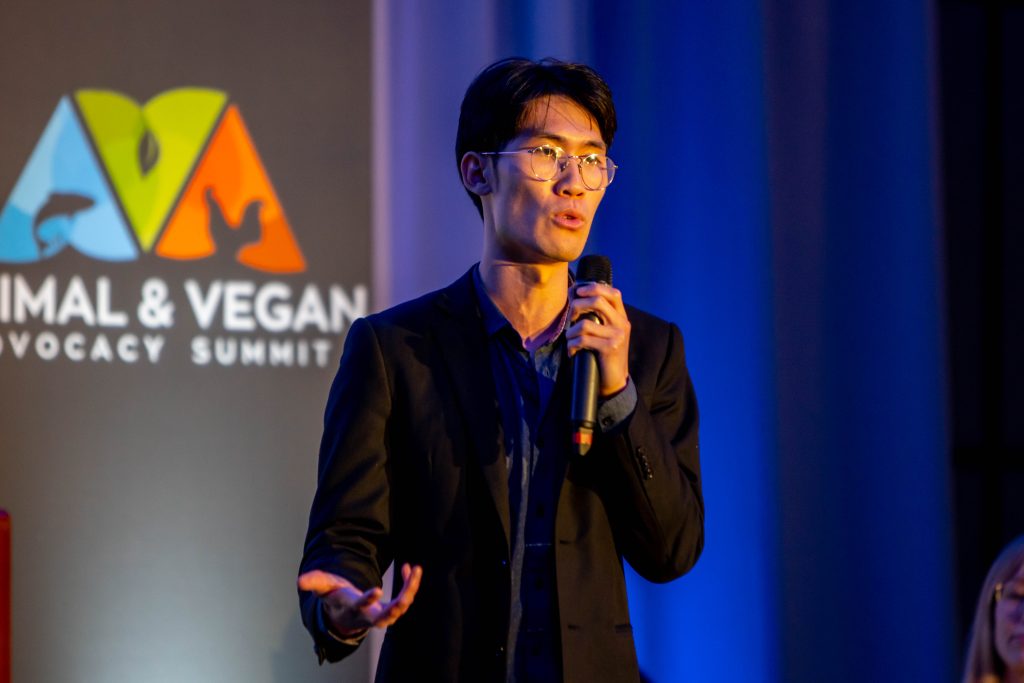 Photo of a speaker at Animal & Vegan Advocacy Summit